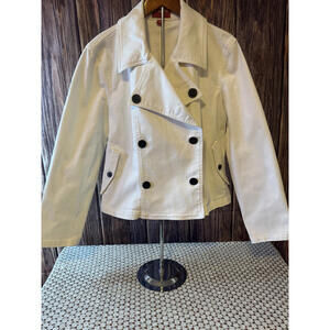 NWOT Chaps Denim White Cotton Blend Peacoat Jacket XL